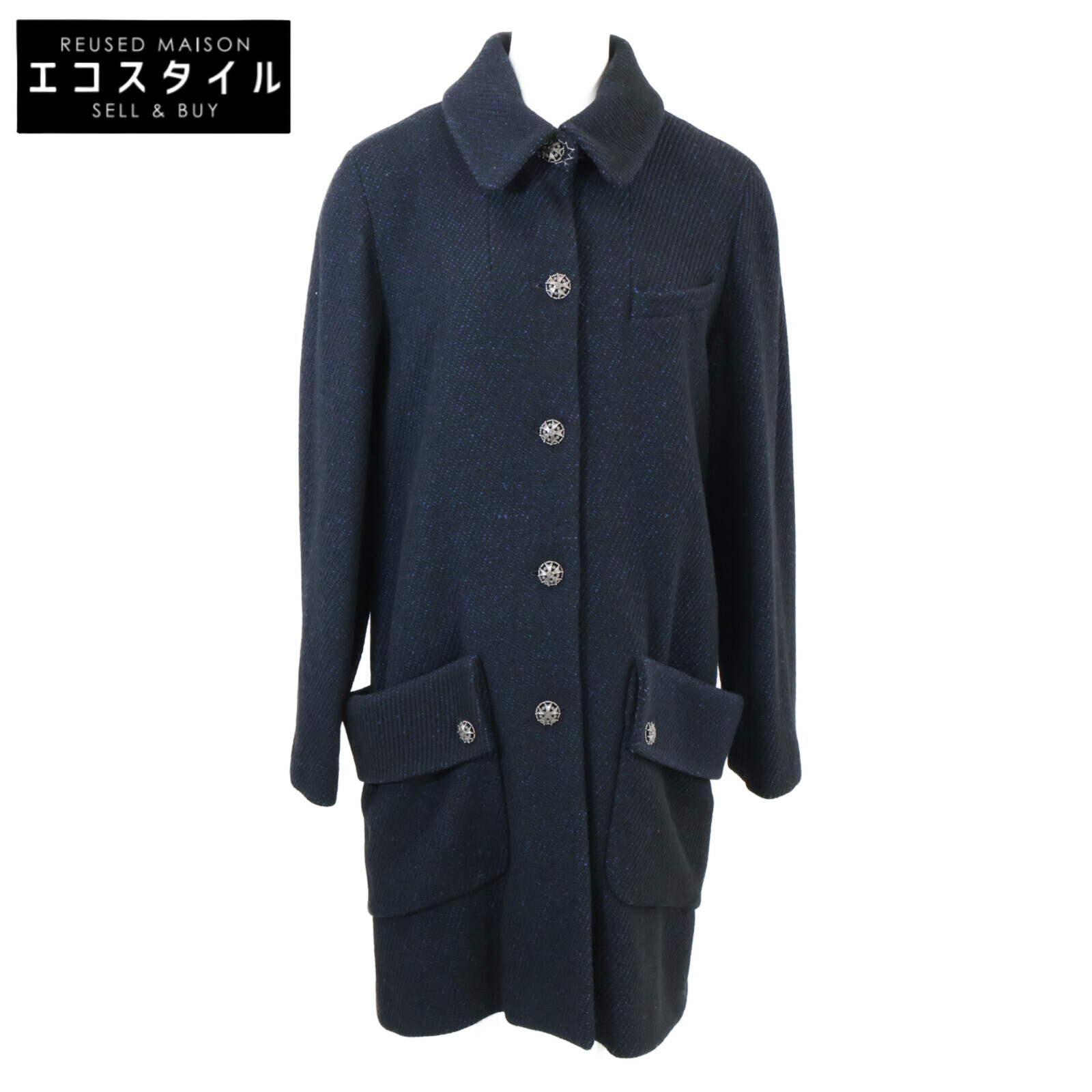 楽天市場】シャネル エレファント ボタン ダッフルコート ブラック