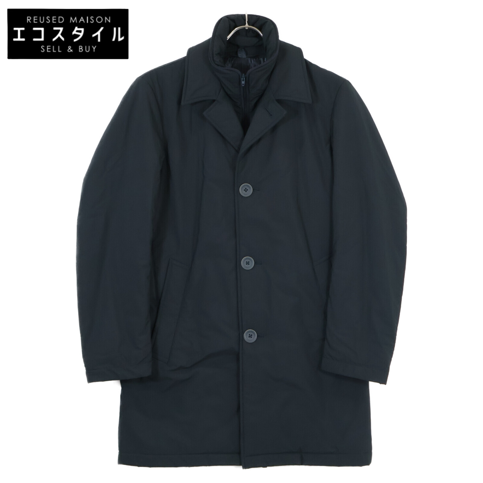 HERNO ヘルノ IM0155U-13275 ﾈｲﾋﾞｰ HERNO TECH ﾅｲﾛﾝ ﾚｲﾔｰﾄﾞｽﾃﾝｶﾗｰｺｰﾄ コート ネイビー メンズ 【中古】