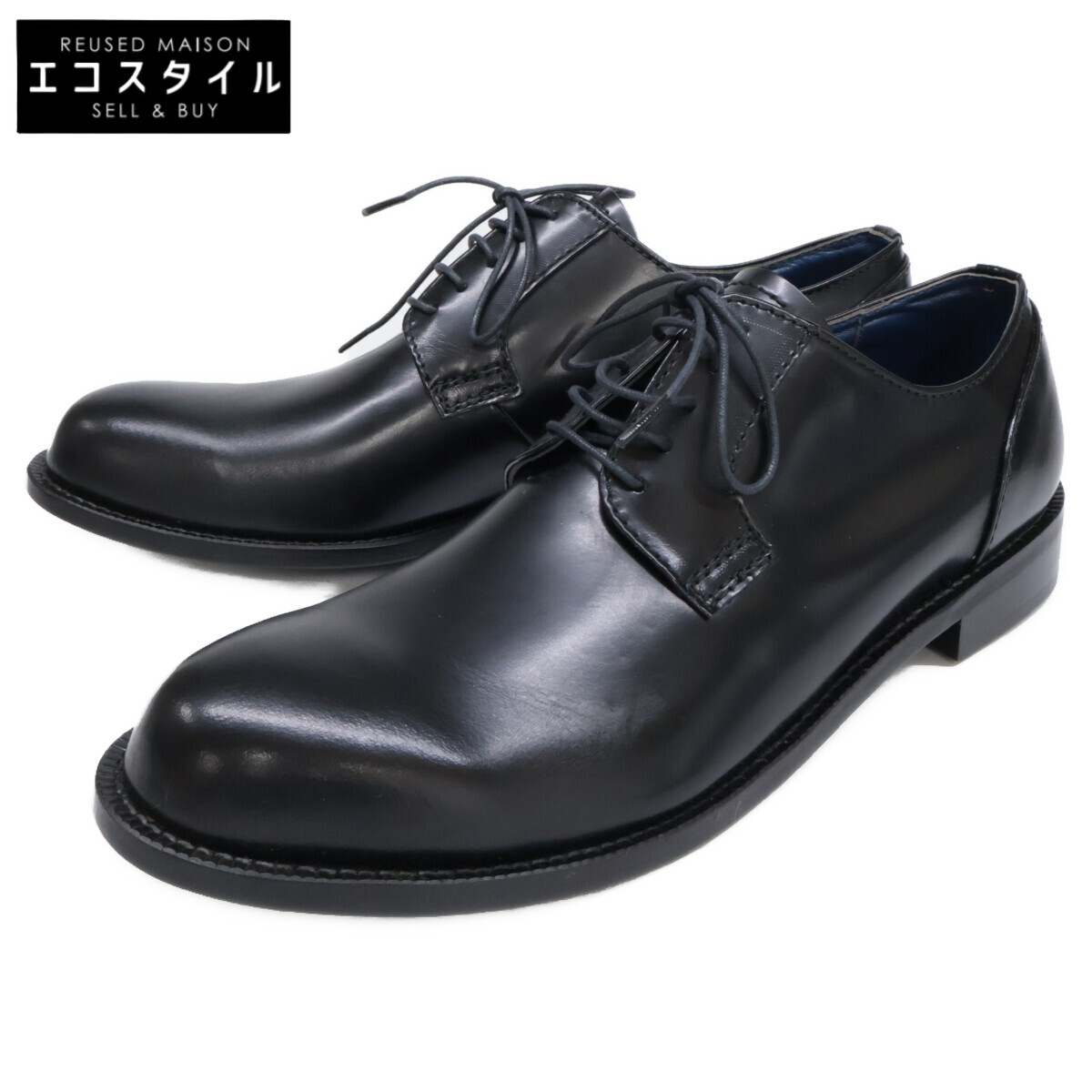 【中古】コムデギャルソン オム レザーシューズ ブラック 中古・古着通販】COMME des GARCONS HOMME PLUS (コムデギャルソンオム