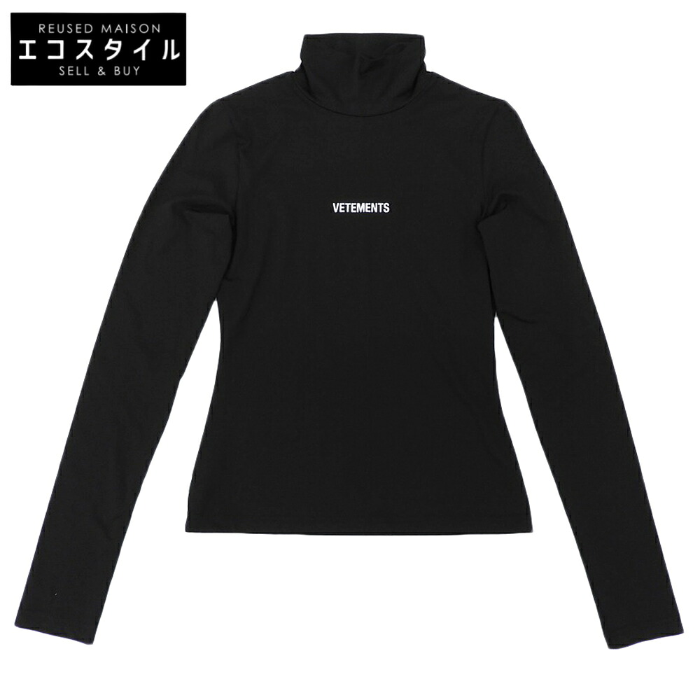 VETEMENTS ヴェトモン 美品 ロゴタイプ フィッテッド 伸ばすこと トップス メンズ 黒 黒いこと S WE51TR130B トップス   S 黒いこと メンズ 【中古】