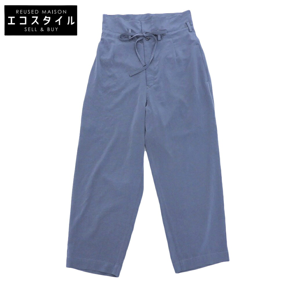 Y\u0027s ワイズ 美品 CREPE de CHINE ハイウエストパンツ ボトムス レディース 青み薄墨色 1 YM-P05-500 ボトムス   1 青み薄墨色 レディース 【中古】