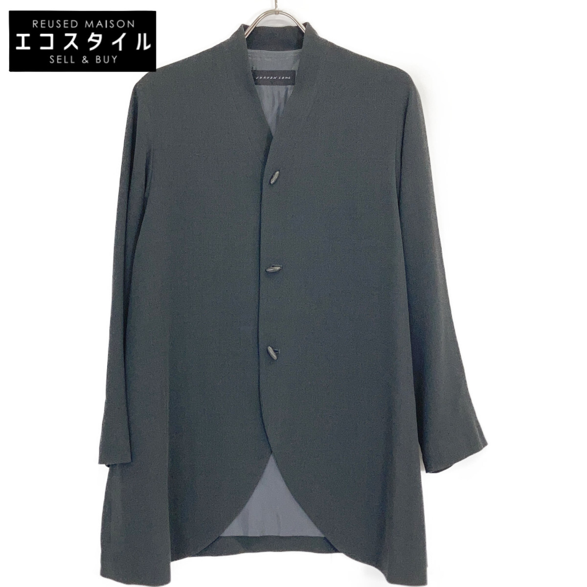 JURGEN LEHL ヨーガンレール ｸﾞﾚｰ ｳｰﾙ×ﾚｰﾖﾝ ｼﾞｬｹｯﾄ ジャケット グレー レディース 【中古】