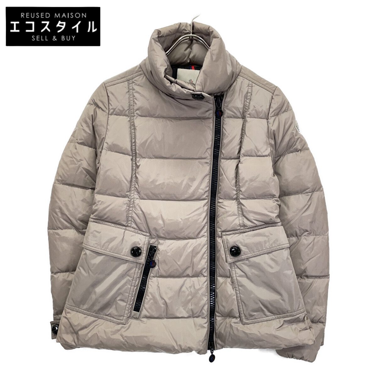 MONCLER モンク線路 RENOUEE レヌー ナイロン 落ちこむ上衣 上衣   0 ベージュ レディース 【中古】