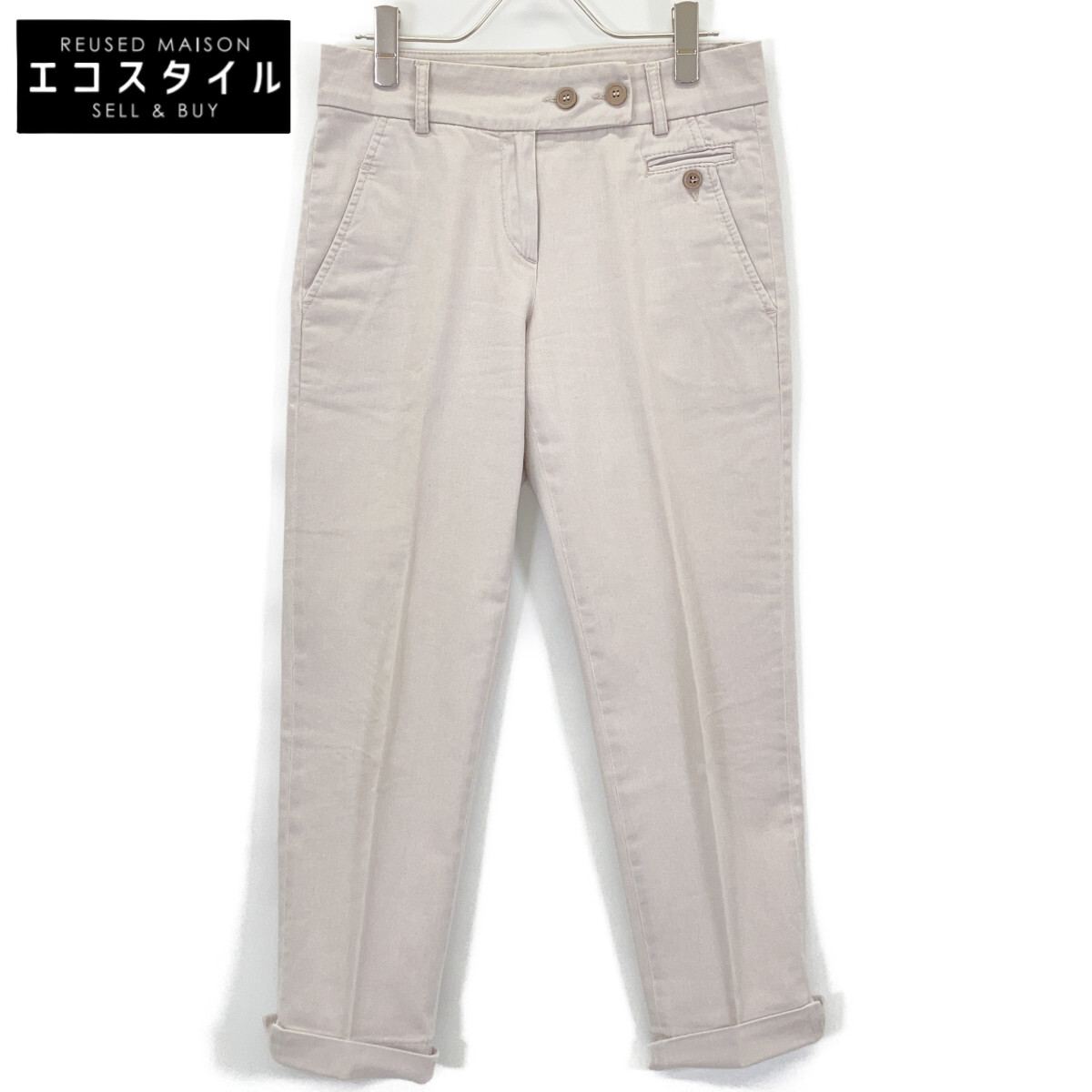 BRUNELLO CUCINELLI ブルネロクチネリ ライトグレーコットン ズボン下 ボトムス   38 ベージュ レディース 【中古】