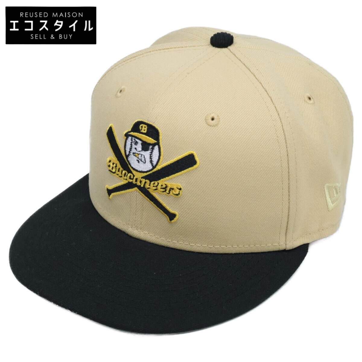 NEWERA ニューエラ 【新品同様】ｘSalem Buccaneers キャップ/ 帽子 7 1/4 ベージュｘブラック メンズ 【中古】