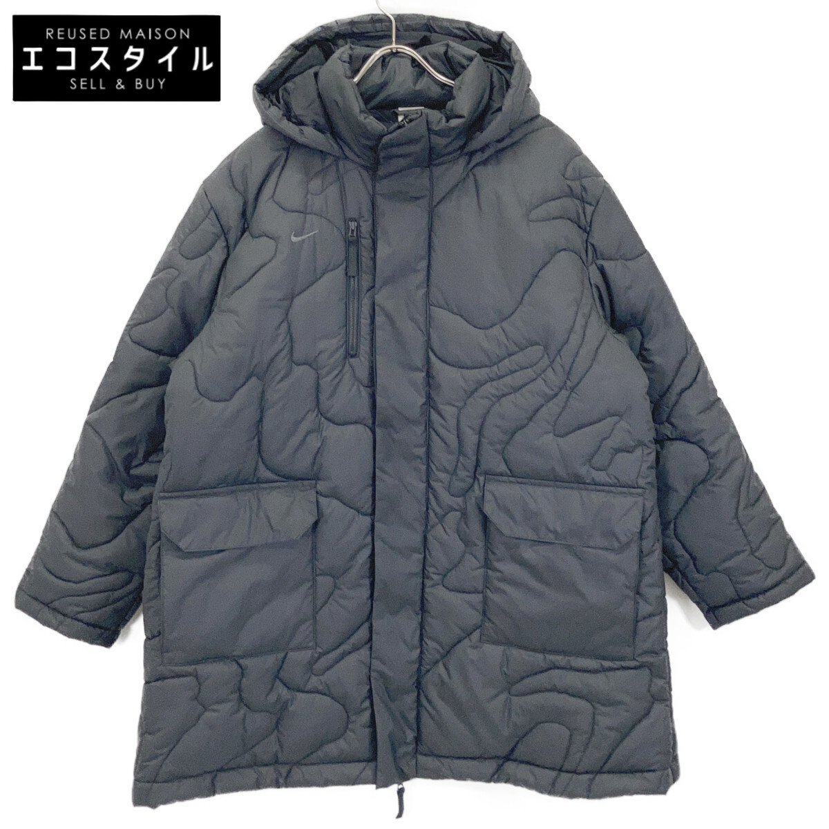NIKE ナイキ FB6337-010 ﾌﾞﾗｯｸ Culture of Football REPEL ﾛﾝｶﾞｰ SDF ﾌｰﾃﾞｨｼﾞｬｹｯﾄ コート XXL ブラック メンズ 【中古】
