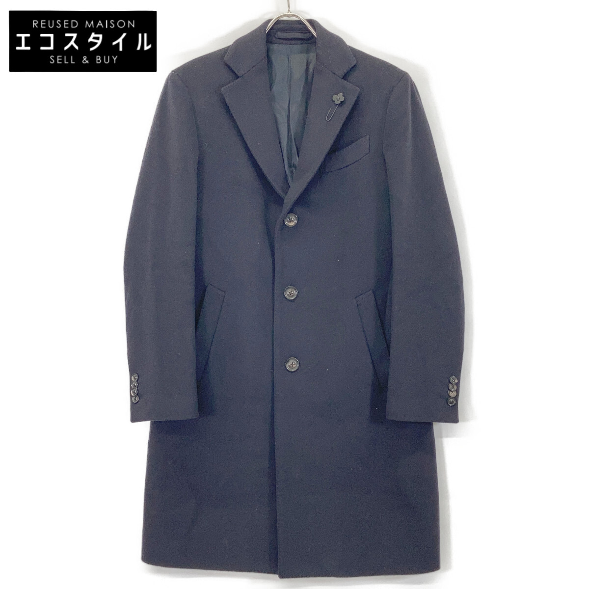 LARDINI ラルディーニ IV23636Q 米国海軍 特別羊毛 綿ネル チェスターコート 厚地の外套   米国海軍 メンズ 【中古】