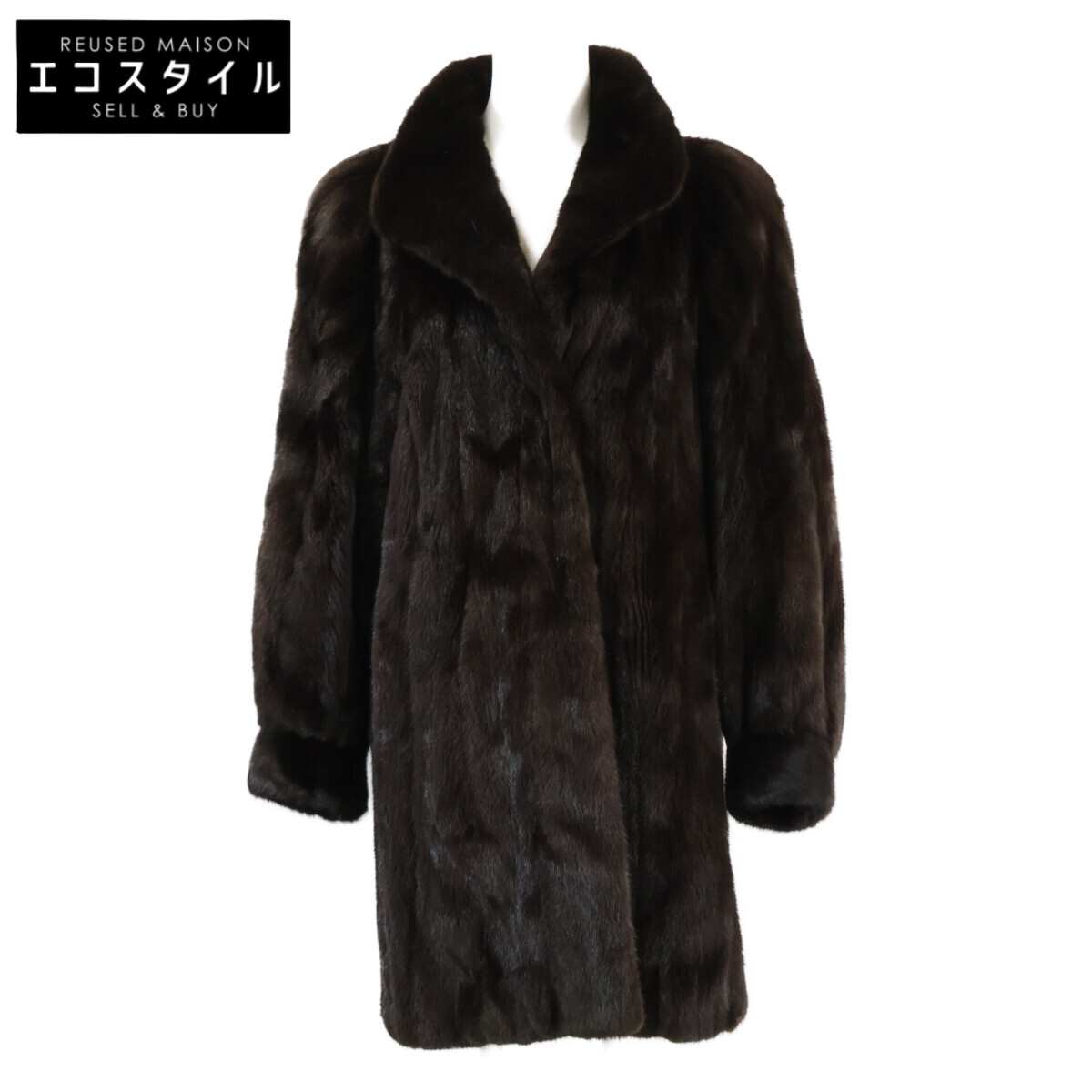 BLACK GLAMA ブラックグラマ ミンク コート ダークブラウン レディース 【中古】