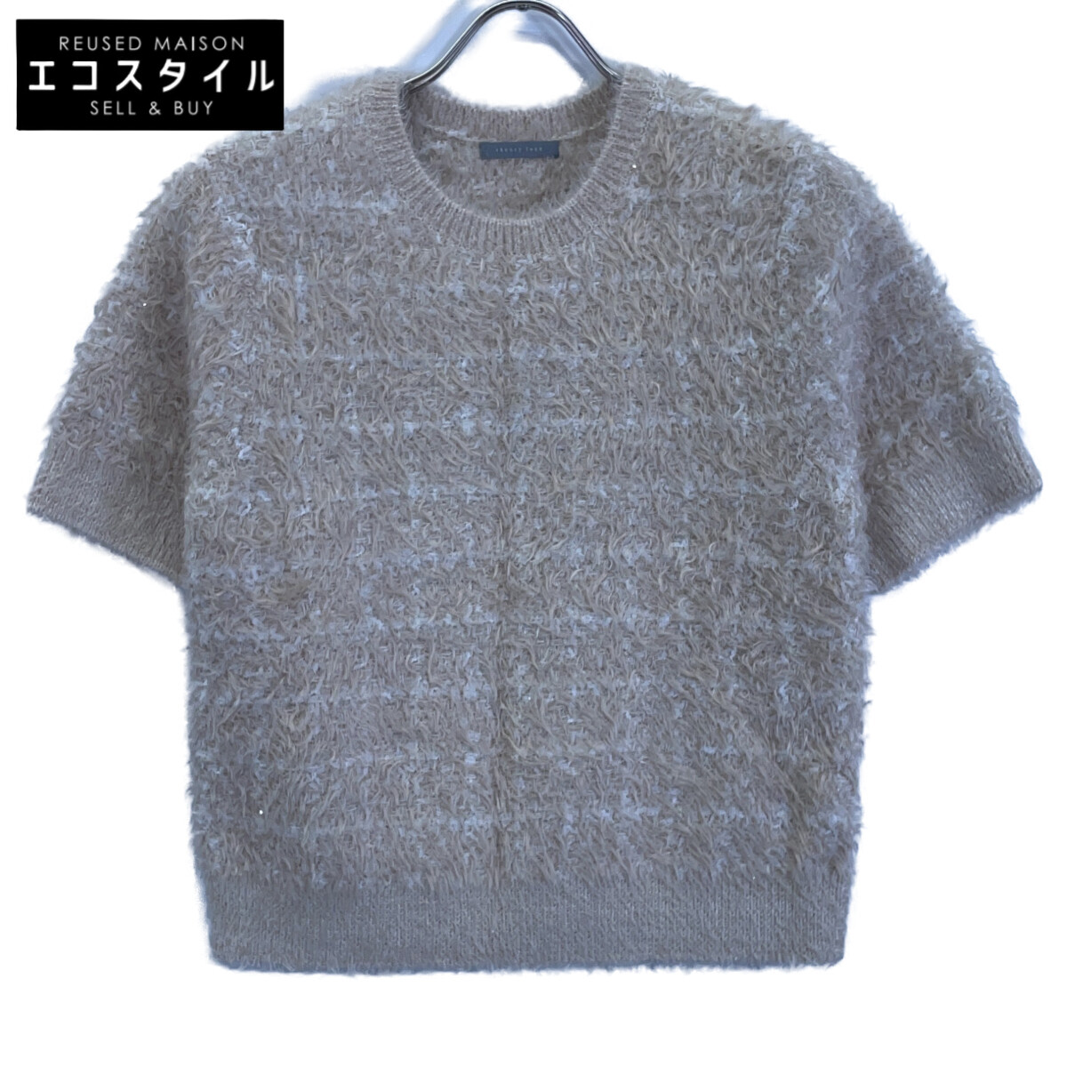 theory luxe セオリーリュクス 【美品/25年製】Greene Carla Sweater 半袖編み物スウェーター/ トップス 38 象牙色 レディース 【中古】