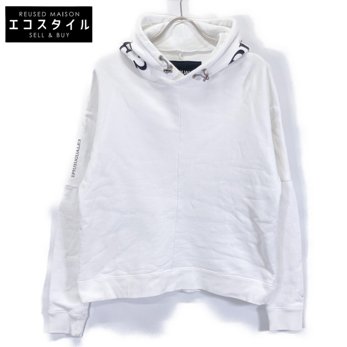 1piu1uguale3 ウノピゥウノウグァーレトレ RONE136-LS02 WHITE Sweat Pullover Hoodie トップス   4 白いこと メンズ 【中古】