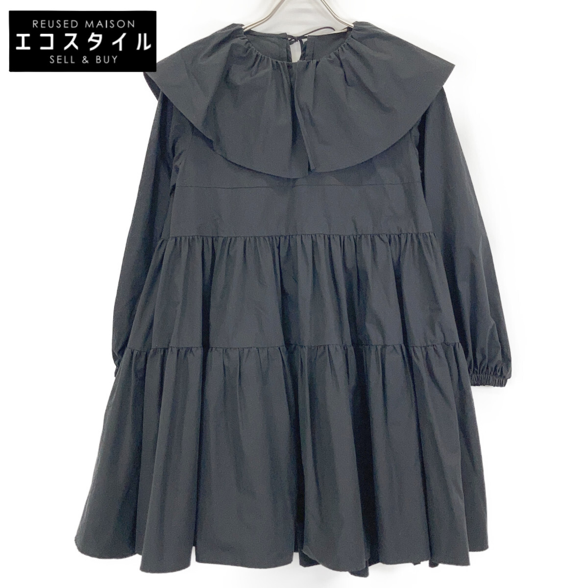 yori ヨリ ﾌﾞﾗｯｸ YR2124-11AW 21AW ﾌﾘﾙｶﾗｰﾃｨｱｰﾄﾞ ﾁｭﾆｯｸ トップス F ブラック レディース 【中古】