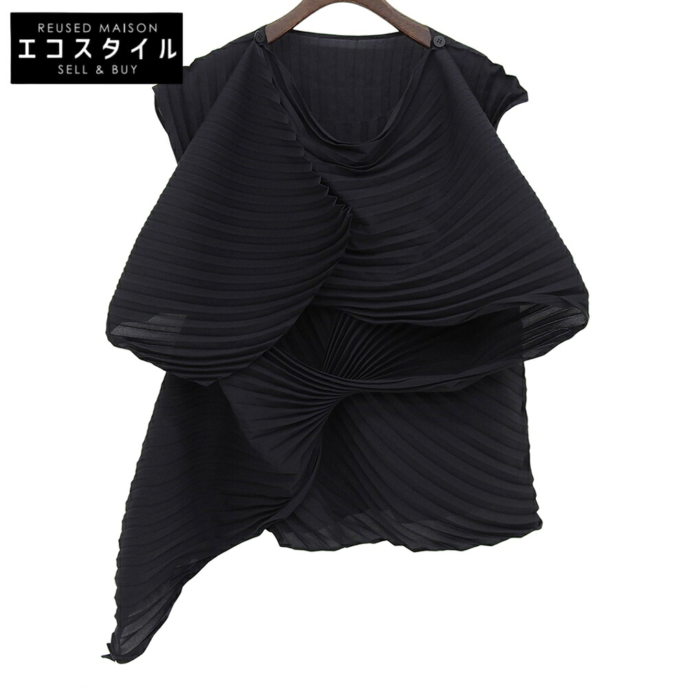 ISSEY MIYAKE イッセイミヤケ 美品 うつり変わり立体 ノースリーブ トップス レディース 黒いこと 2 IM43FJ159 トップス   2 黒いこと レディース 【中古】