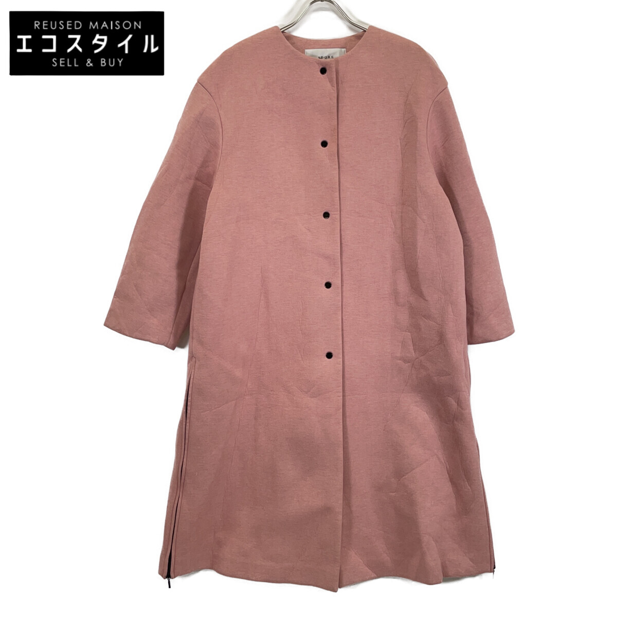 ADORE アドーア 531-1252924 ﾋﾟﾝｸ ｳｰﾙﾐｯｸｽﾎﾞﾝﾃﾞｨﾝｸﾞｺｰﾄ コート 36 ピンク レディース 【中古】
