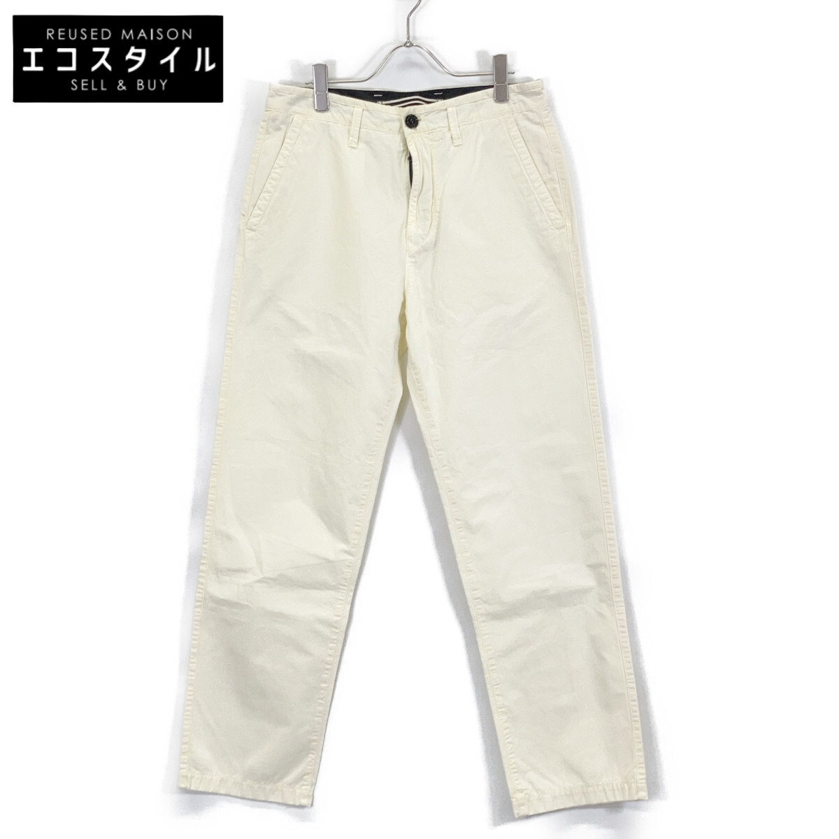STONE ISLAND ストーンアイランド 7415315WA 象牙色 ロゴパッチウォッシュドトラウザーパンツ ボトムス   29 象牙色 メンズ 【中古】