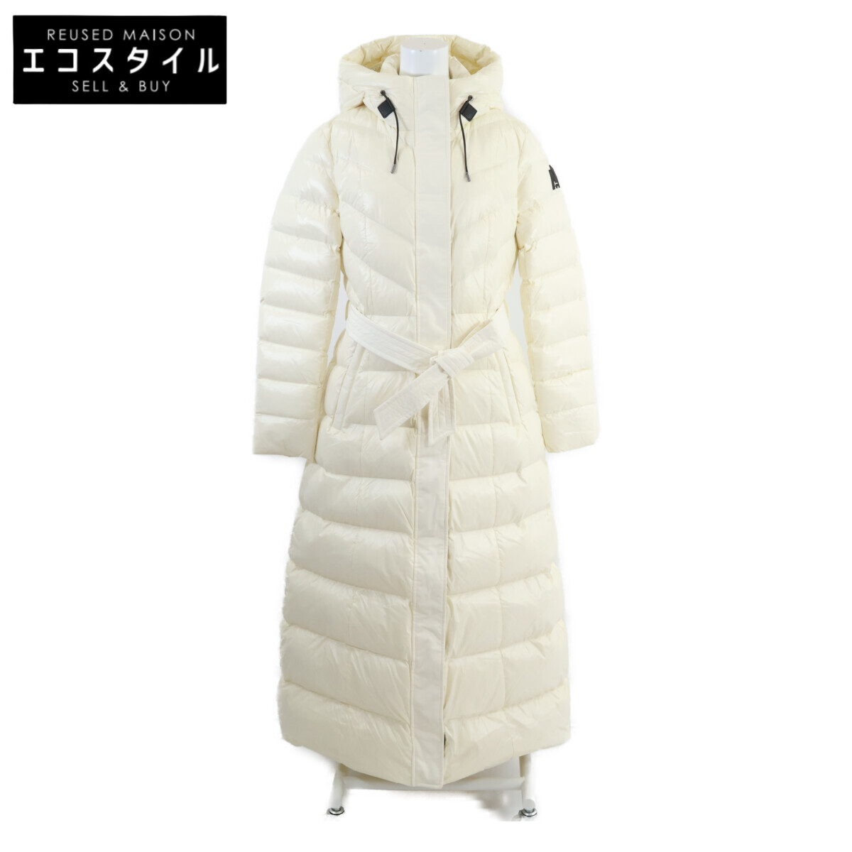 Mackage マッカージュ 【新品】CALINA-R ベルト付 フーディ ロングダウン コート M クリーム レディース 【中古】