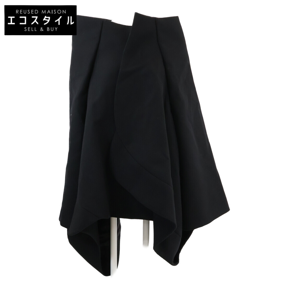 COMMEdesGARCONS コムデ給仕 【美品】AD2021 GH-J034 Asymmetry Flare アシメントリー うつり変わり絵図面 上衣 M 黒いこと レディース 【中古】 コート・ジャケット-レディースファッション