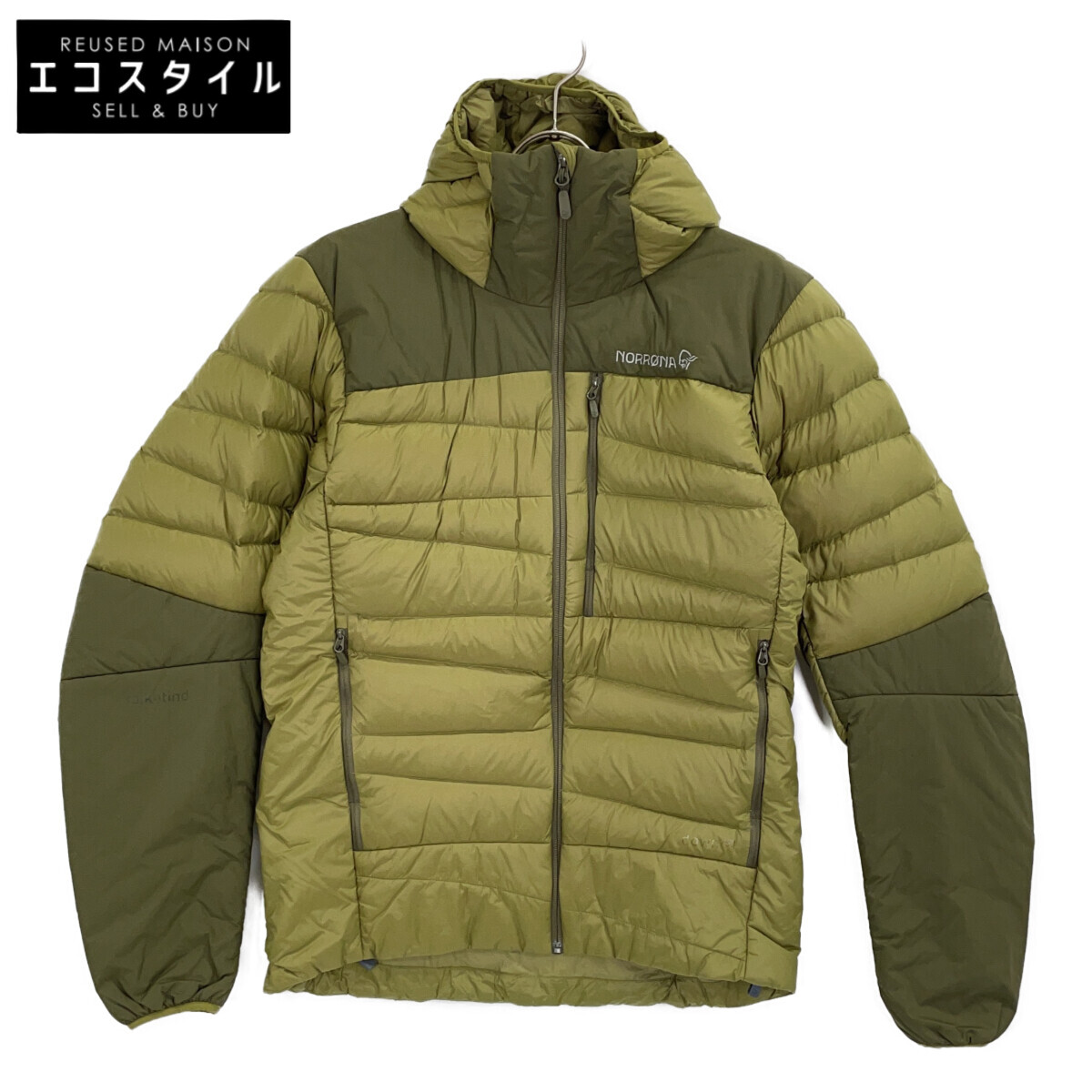 NORRONA ノローナ カーキ フォルケティン ダウン750 フードジャケット ジャケット S カーキ メンズ 【中古】｜ブランドリユース エコスタイル