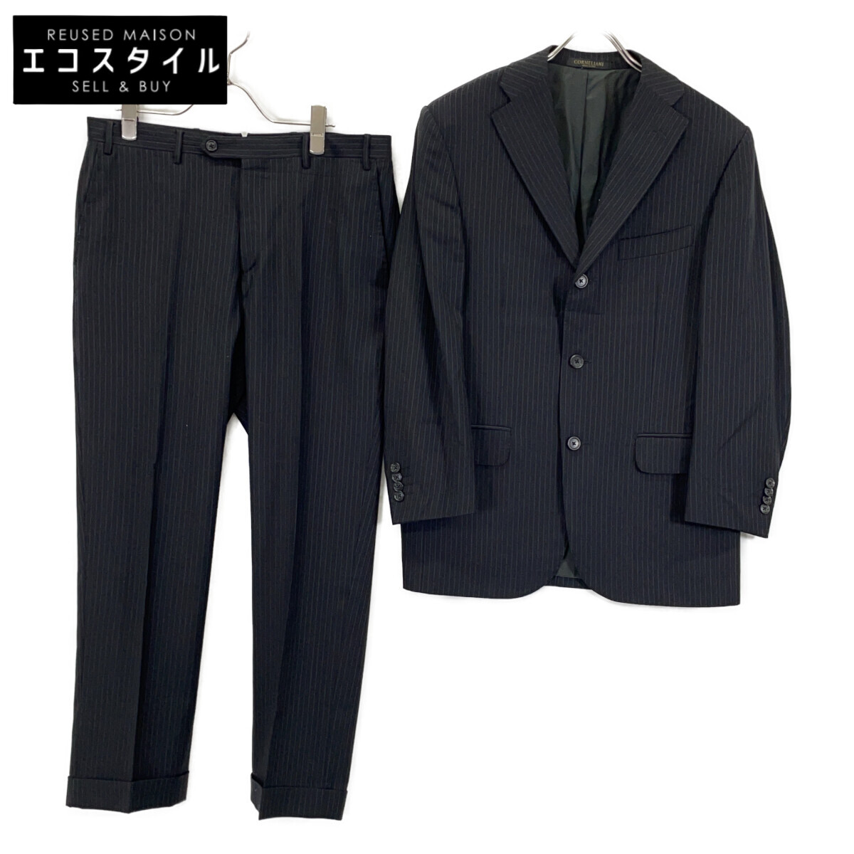 CORNELIANI コルネリアーニ 黒いこと 羊毛 縞模様 背広 背広 