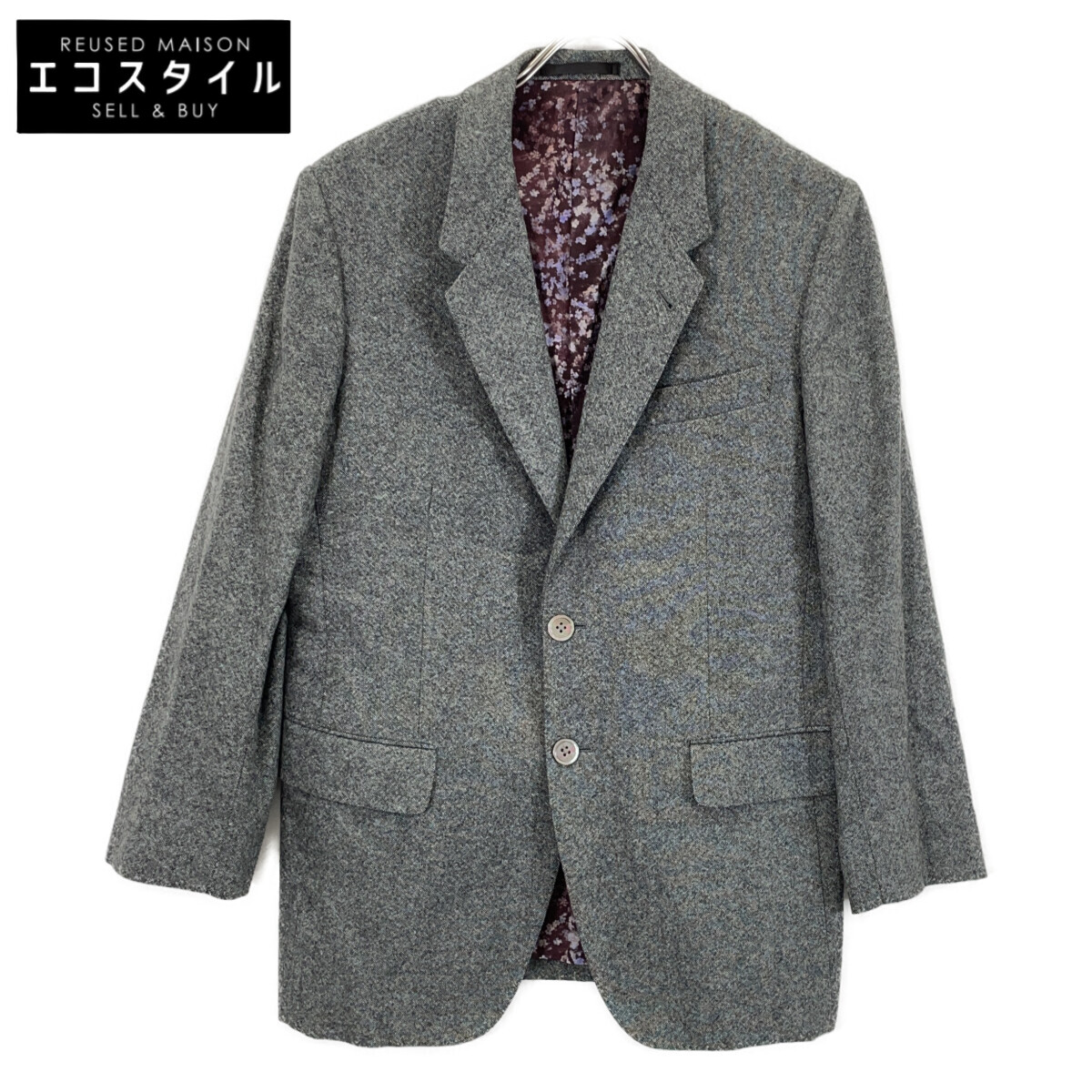 PaulSmith ポールスミス ｸﾞﾚｰ ｶｼﾐﾔ 裏地総柄 ｼﾞｬｹｯﾄ ジャケット M グレー メンズ 【中古】