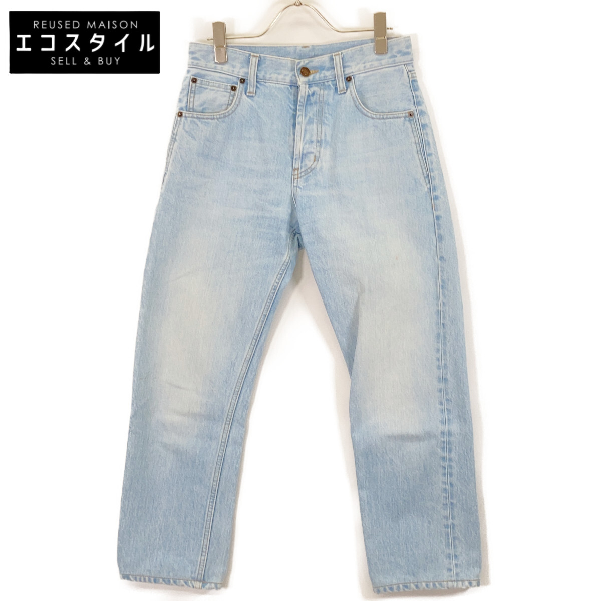 SAINT LAURENT PARIS サンローランパリ 648437 20年 ﾗｲﾄﾌﾞﾙｰ ﾃﾞﾆﾑﾊﾟﾝﾂ ボトムス 35 ライトブルー レディース 【中古】