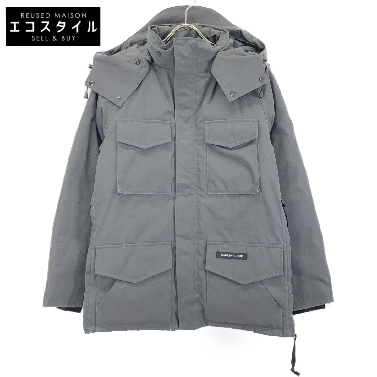 CANADA GOOSE カナダグース 国内正規 4078JM KAMLOOPS カムループス フード付きダウン ジャケット S/P グラファイト メンズ 【中古】