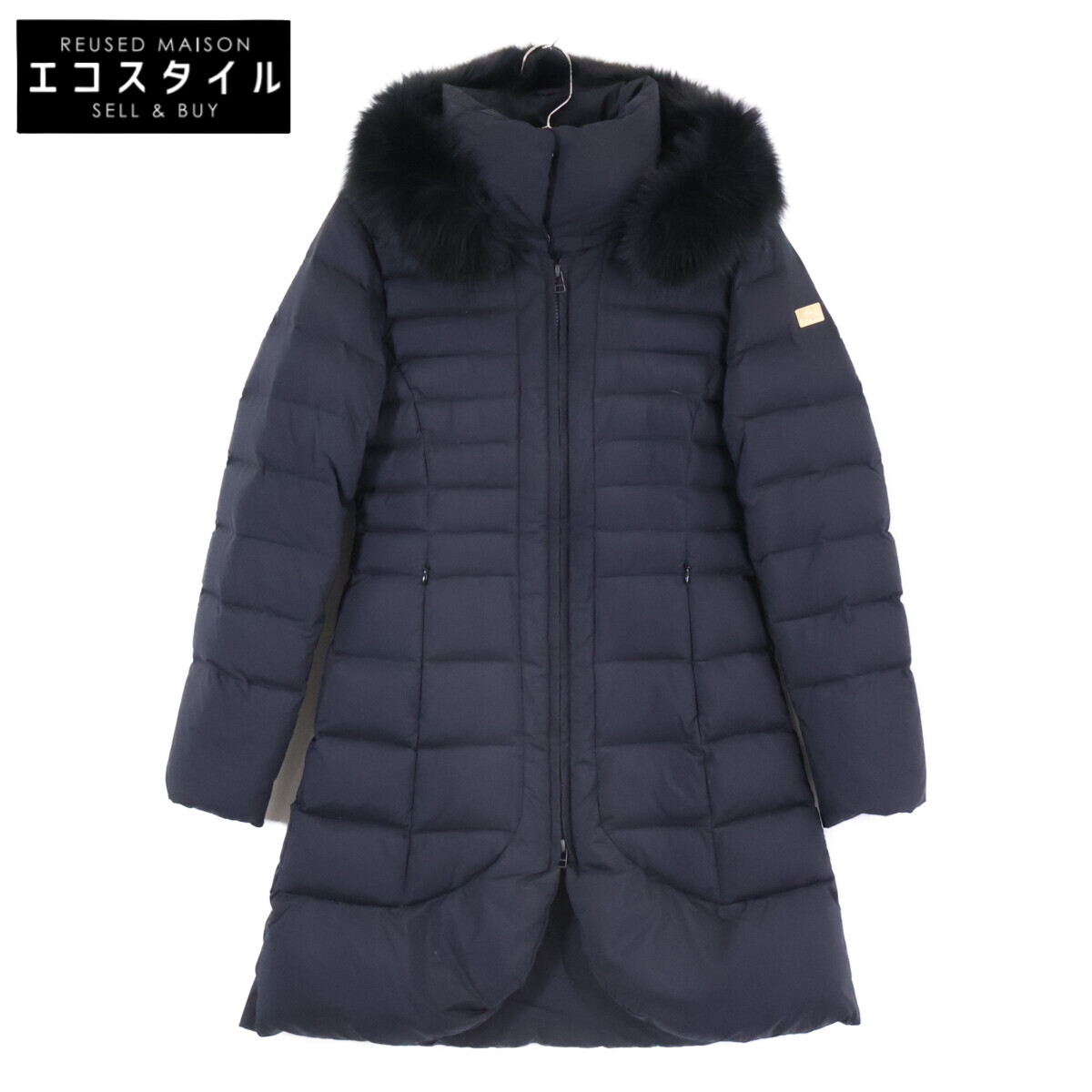 FERVOR フェーバー FAV1028 黒いこと 稲荷毛革 落ち込む厚地の外套 厚地の外套   38 黒いこと レディース 【中古】