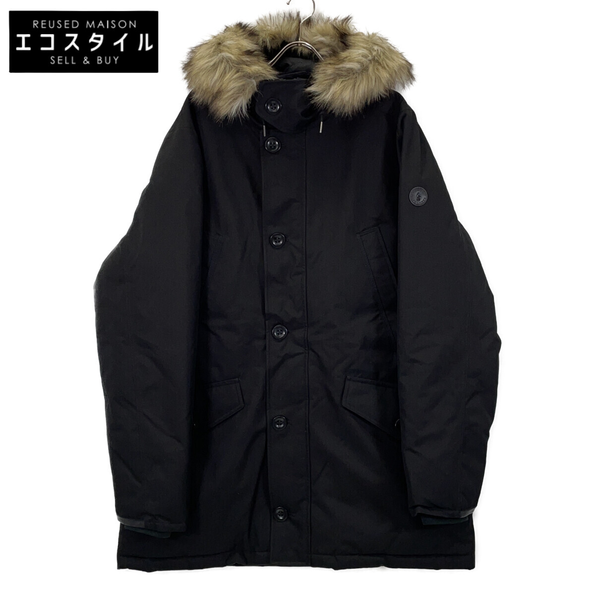 POLO RALPH LAUREN ポロ ラルフローレン ブラック ファー付き ダウンジャケット ジャケット XL ブラック メンズ 【中古】｜ブランドリユース エコスタイル