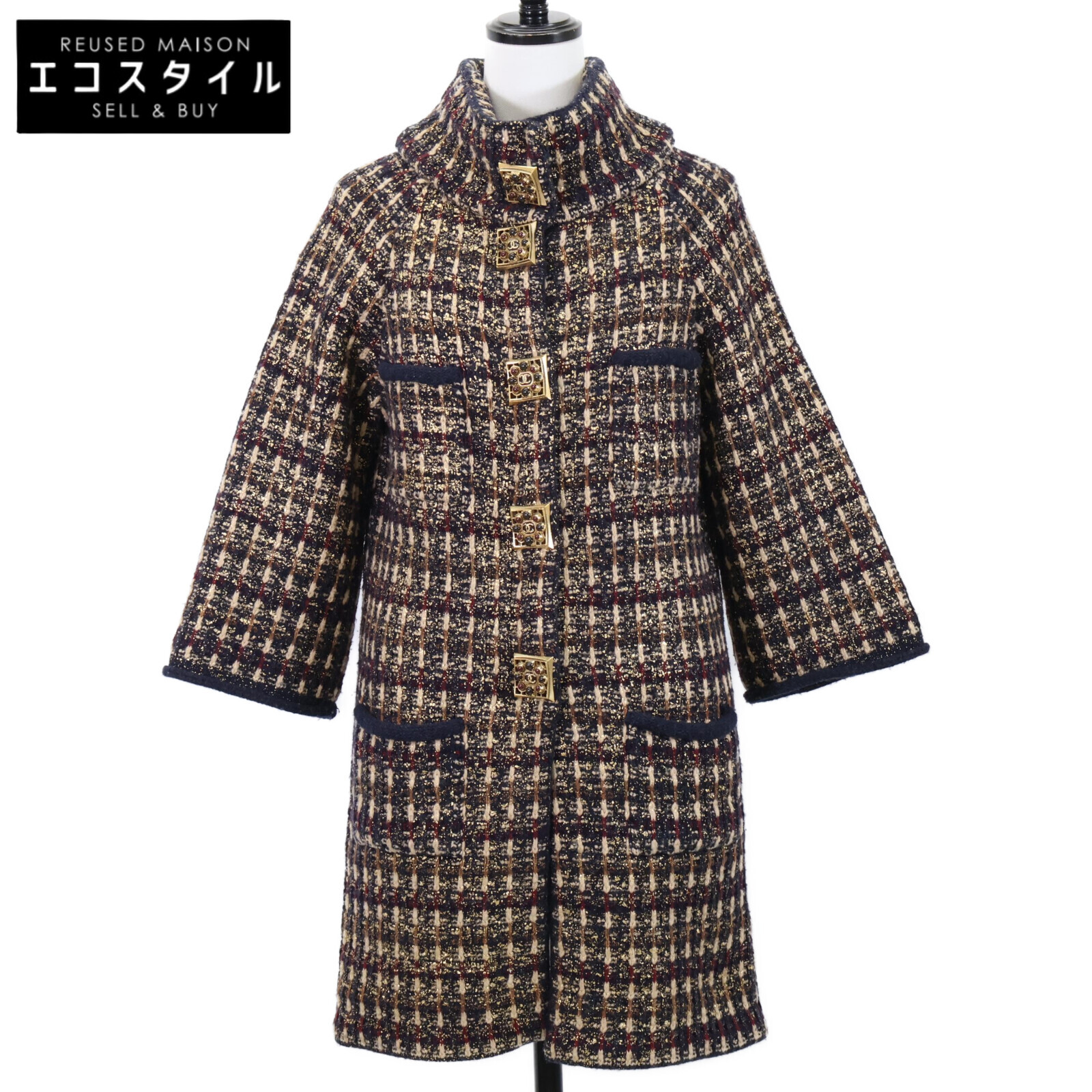 CHANEL シャネル 【美品】P41671K03112 グリボアボタン ウールxカシミヤ ニット コート 36 ブラウン系 レディース 【中古】|ブランドリユース エコスタイル