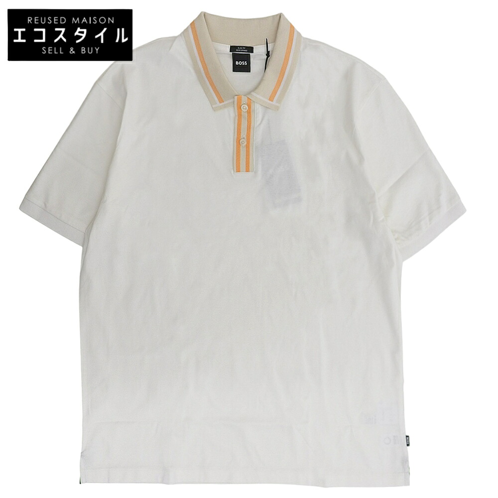 BOSS 元締め 新品負けず劣らず 対照 縞模様 スポーツシャツ トップス メンズ 白いこと XXL 50513366 トップス   XXL 白いこと メンズ 【中古】
