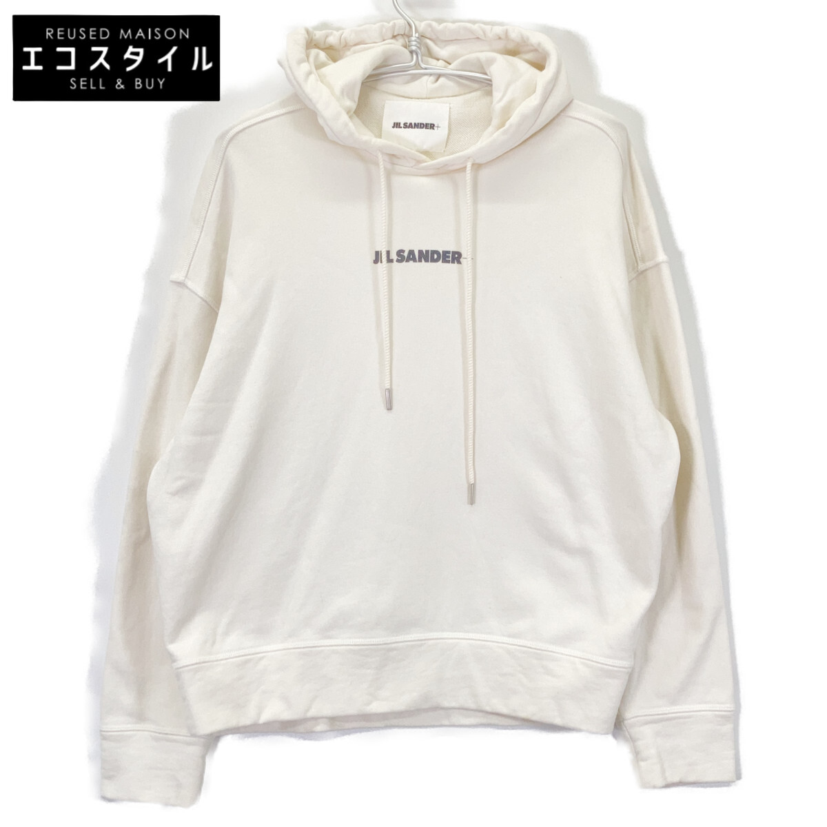 JIL SANDER+ ジルサンダープラス 白いこと 向こう正面ロゴタイプ 厚地の外套大きさ フーディパーカー トップス   白いこと レディース 【中古】