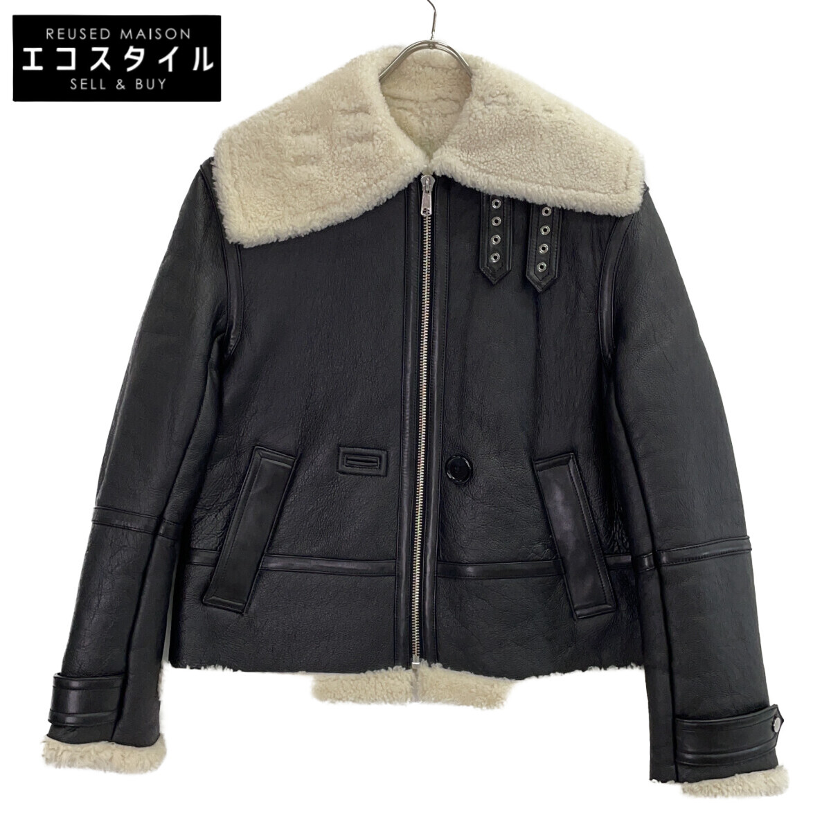 Helmut Lang ヘルムートラング H07HW405ムートンジャケット ブラック ムートン ジャケット S ブラック レディース 【中古】｜ブランドリユース エコスタイル