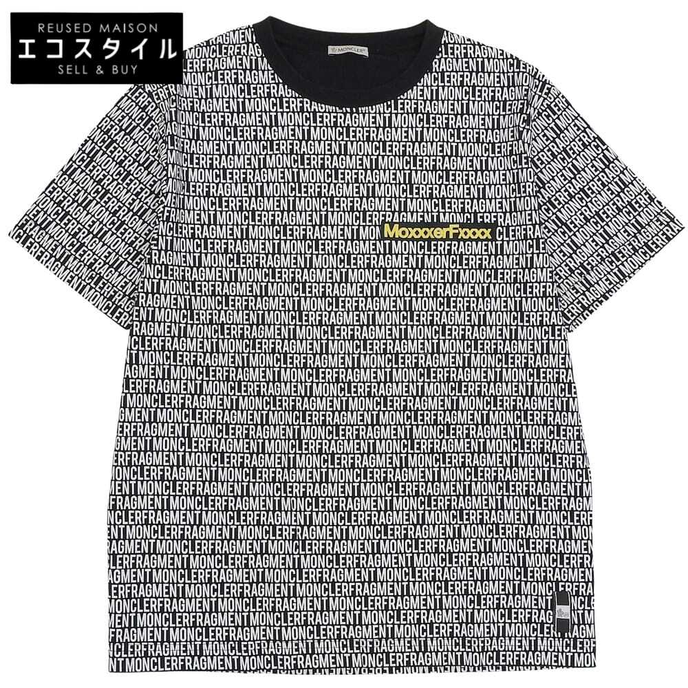 MONCLER モンク線路 ×FRAGMENT MAGLIA 総柄 プルオーバー トップス メンズ 黒いこと 白いこと M 18年 トップス   M 黒いこと/白いこと メンズ 【中古】