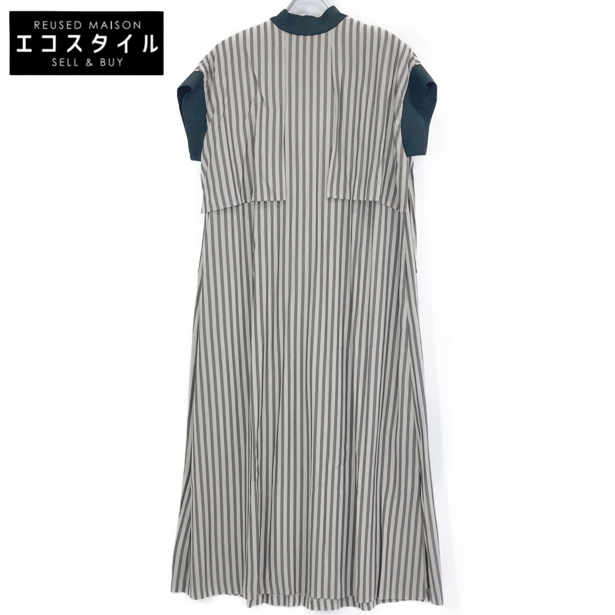 ADORE アドーア 531-1140411 ｸﾞﾚｰ×ﾌﾞﾗｯｸ ｵｯｸｽｽﾄﾗｲﾌﾞﾜﾝﾋﾟｰｽ ワンピース 38 グレー／ブラック レディース 【中古】