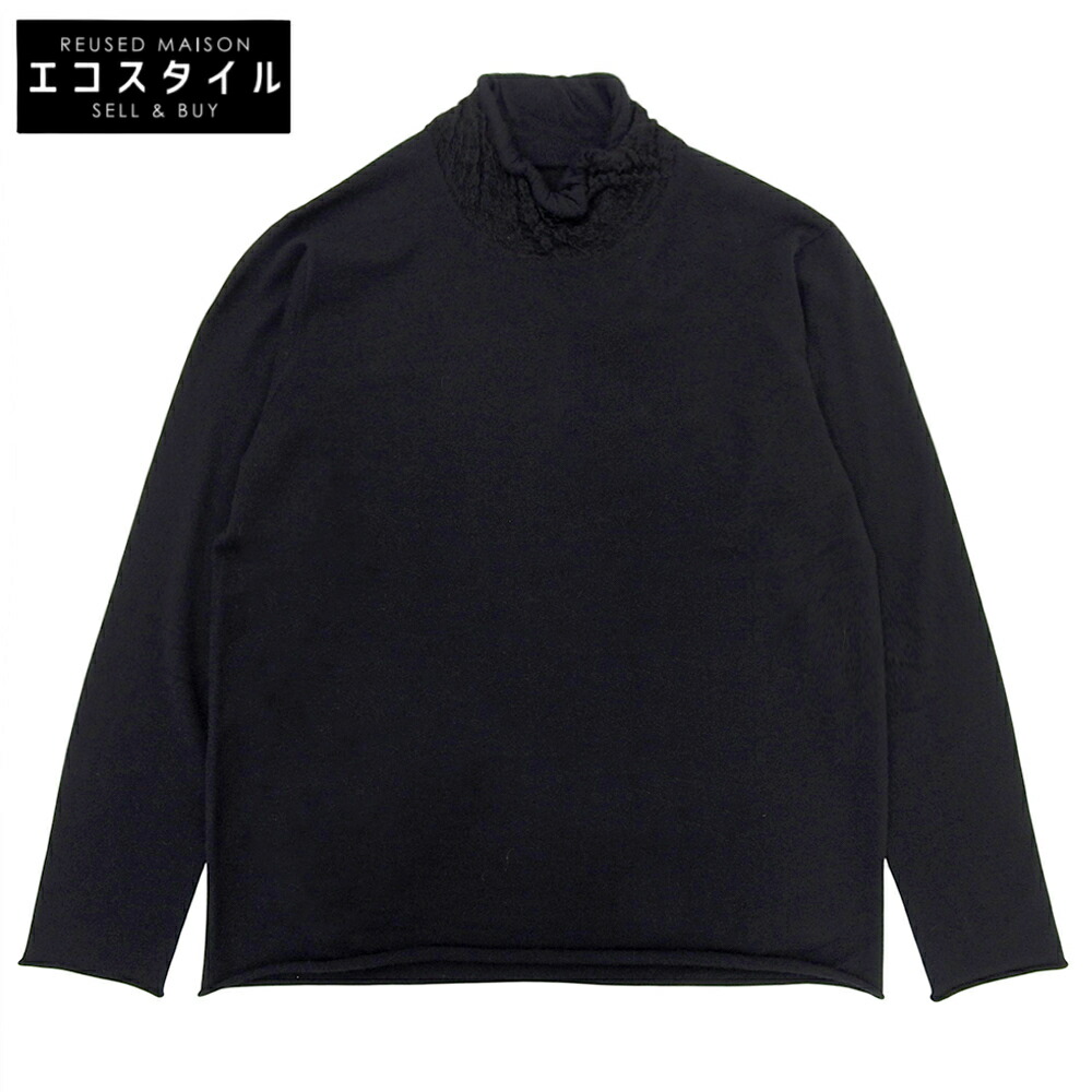 JURGEN LEHL ヨーガンレール ハイネック 編み物 カシミール×羊毛×アルパカ トップス レディース 黒いこと M トップス   M 黒いこと レディース 【中古】