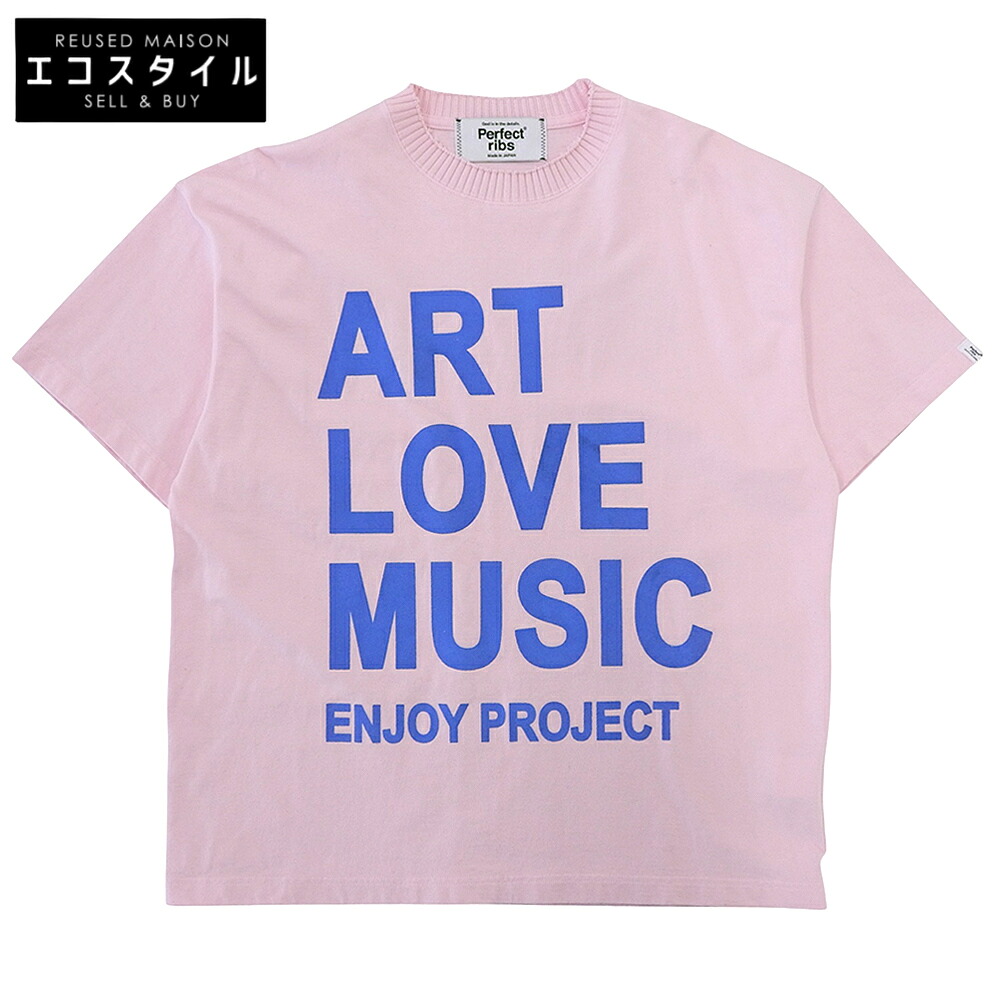 Perfect ribs パーフェクトリブス 美品 ART LOVE MUSIC 二分の一捩り プルオーバー トップス メンズ サクラ色 M PR312017A 23SS トップス   M サクラ色 メンズ 【中古】