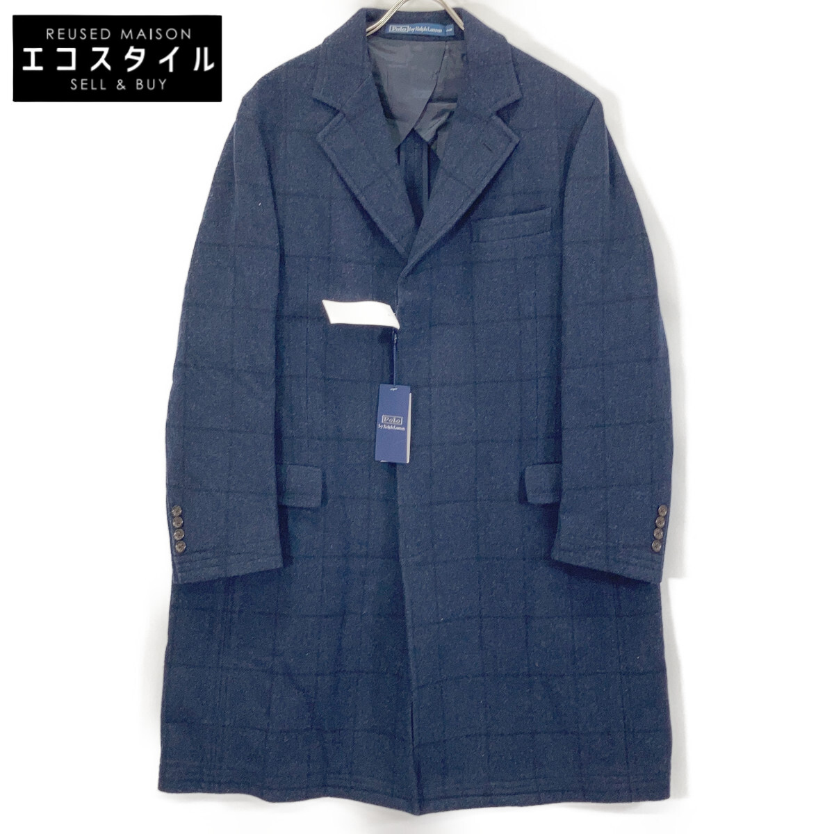 楽天市場】ラルフローレン フード付き ウール Pコート メンズ L 古着