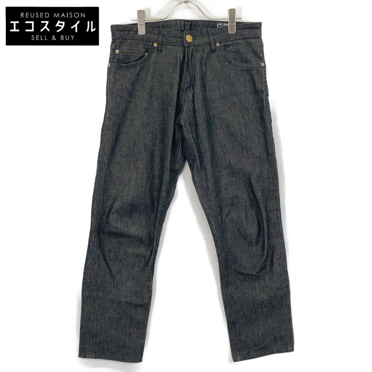 PT TORINO ピーティートリノ ﾄｩﾓﾛｰﾗﾝﾄﾞ別注 ﾌﾞﾗｯｸ  5ﾎﾟｹｯﾄ ﾃﾞﾆﾑﾊﾟﾝﾂ ボトムス 31 黒いこと メンズ 【中古】 メンズファッション-ズボン・パンツ