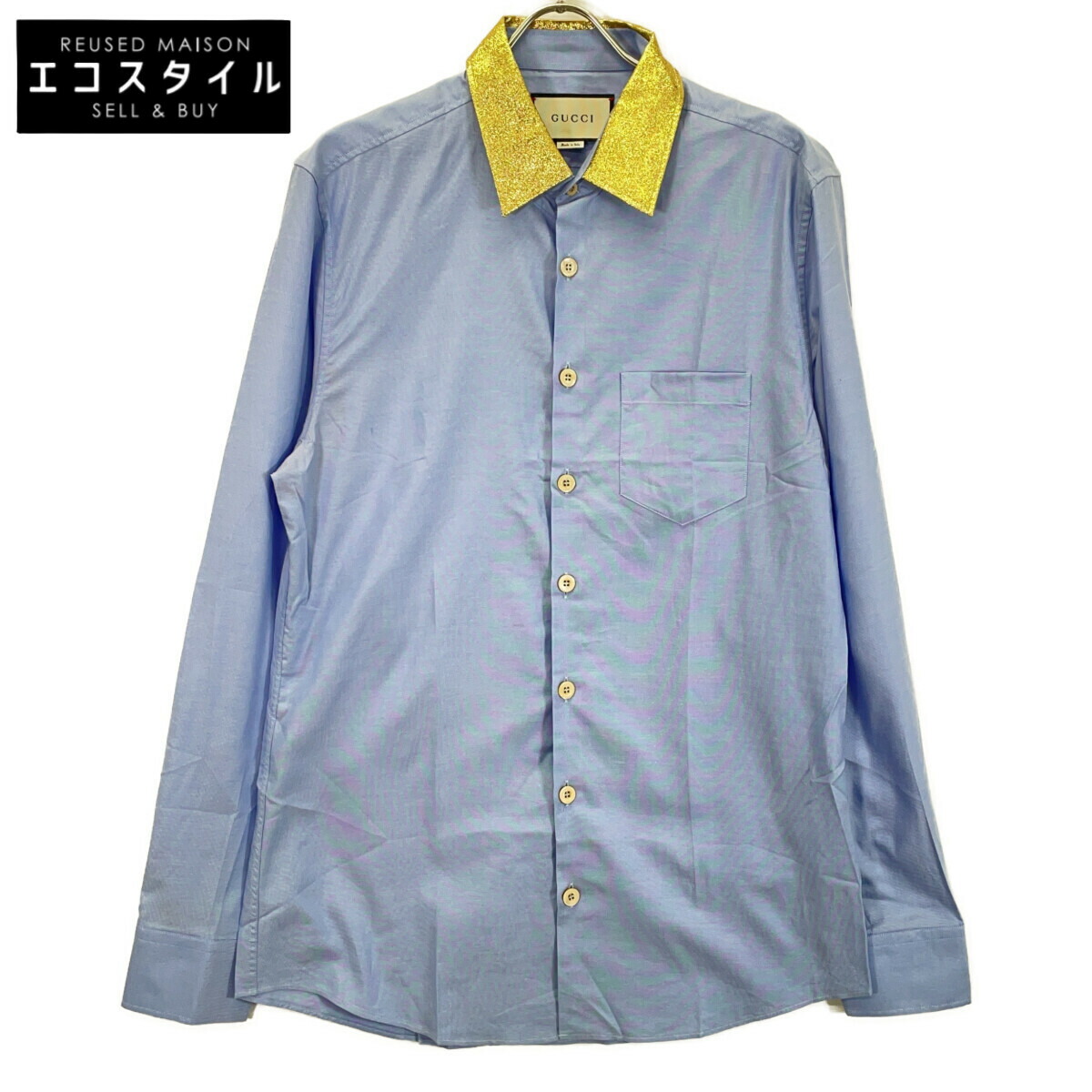 楽天市場】GUCCI グッチ コットン 長袖シャツ 無地 メンズ ライト