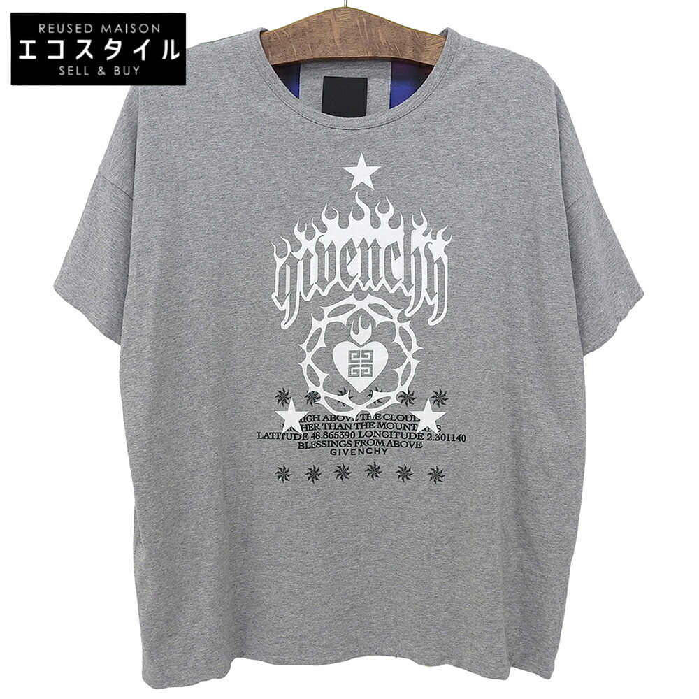 GIVENCHY ジバンシィ ヴィンテージ 遊撃手衣袂 ティーシャツ トップス メンズ 薄墨色 L BM71KN3YHU トップス   L 薄墨色 メンズ 【中古】
