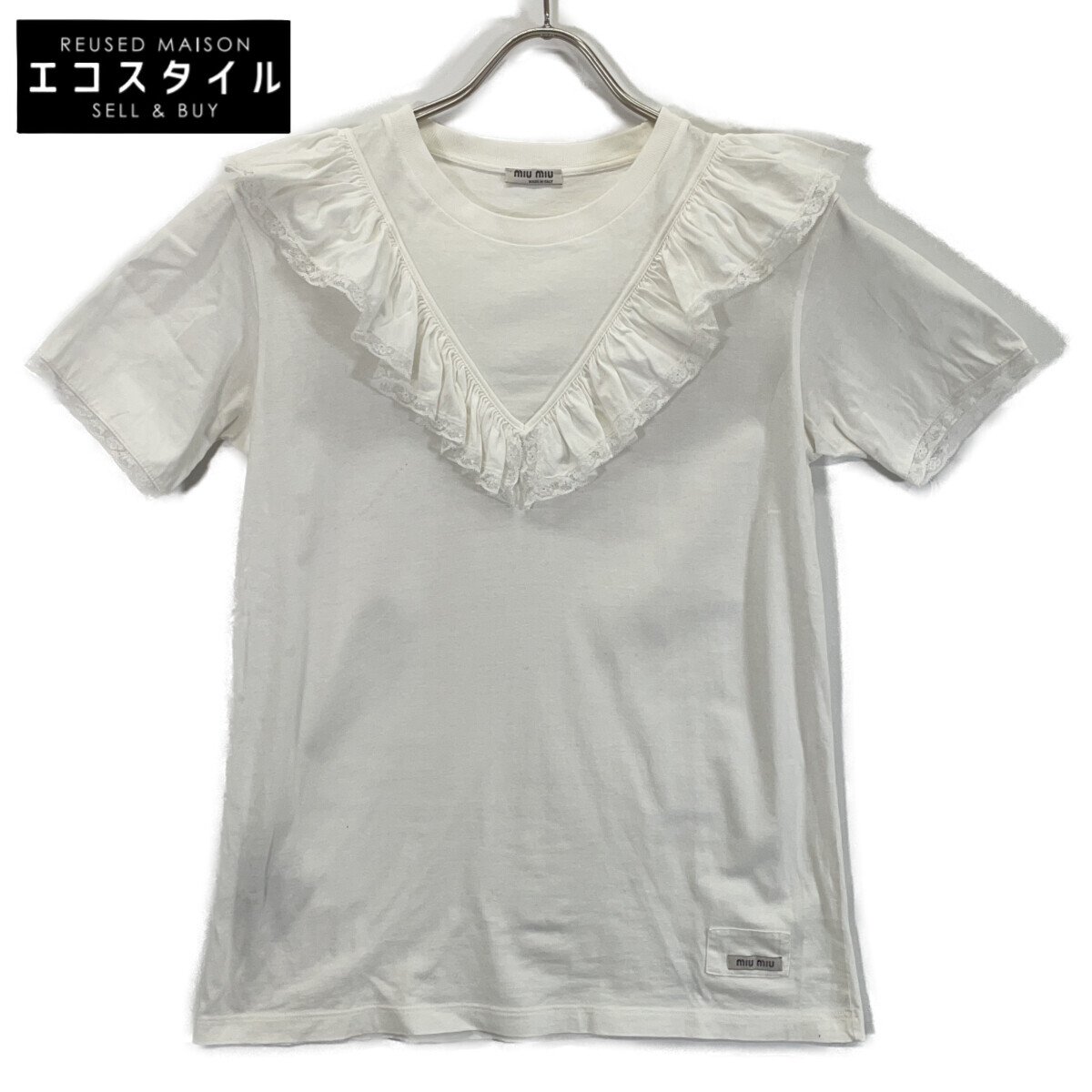 楽天市場】ミュウ ミュウ Miu Miu ロゴ 半袖 ニット クールネック