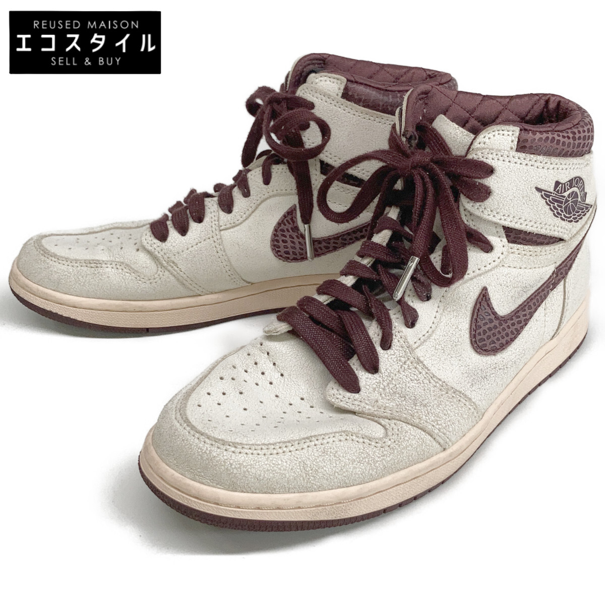 NIKE ナイキ DO7097-100 AIR JORDAN 1 RETRO HIGH OG SP A Ma Maniere エアジョーダン 1 レトロハイ OG SP アママニエール スニーカー シューズ US9 SAIL/BURGUNDY CRUSH メンズ 【中古】