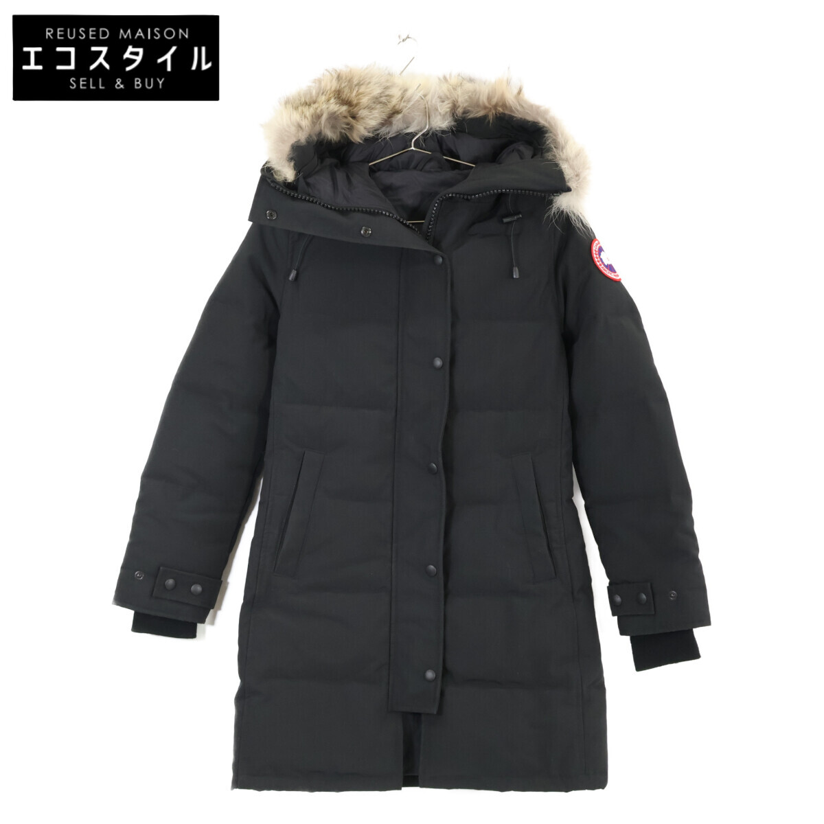 CANADA GOOSE カナダグース 【国内定め事（株）サザビー競技団体】2302JL MACKENZIE PARKA 毛革・ボンネット付 落ちこむ 厚地の外套 S/P 黒いこと レディース 【中古】