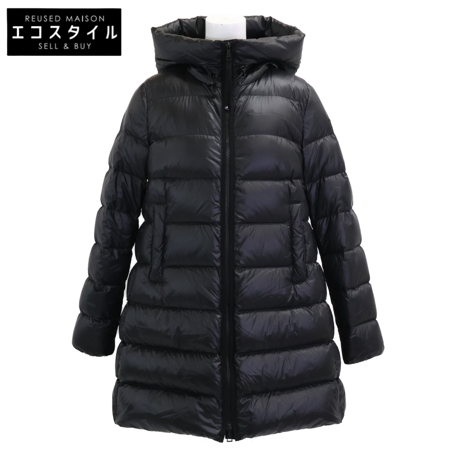 MONCLER モンク軌跡 25年製 SUYENNE スイエンヌ 落ち込む厚地の外套 厚地の外套   1 黒いこと レディース 【中古】
