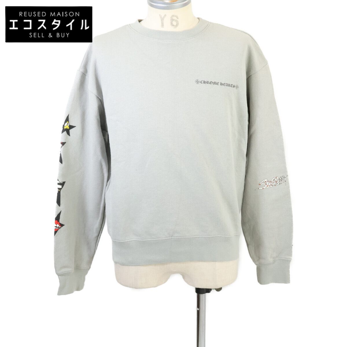 Chrome Hearts クロムハーツ ｘMATTY BOY PPO SUGGEST SPACE 労働者の一団のど首 トレイナー/ トップス S 薄墨色 メンズ 【中古】