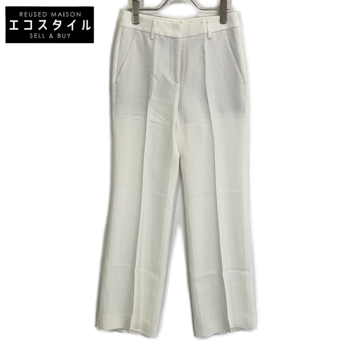 INCOTEX インコテックス SLOWEAR ﾎﾜｲﾄ ｾﾝﾀｰﾌﾟﾚｽﾊﾟﾝﾂ ボトムス 38 ホワイト メンズ 【中古】