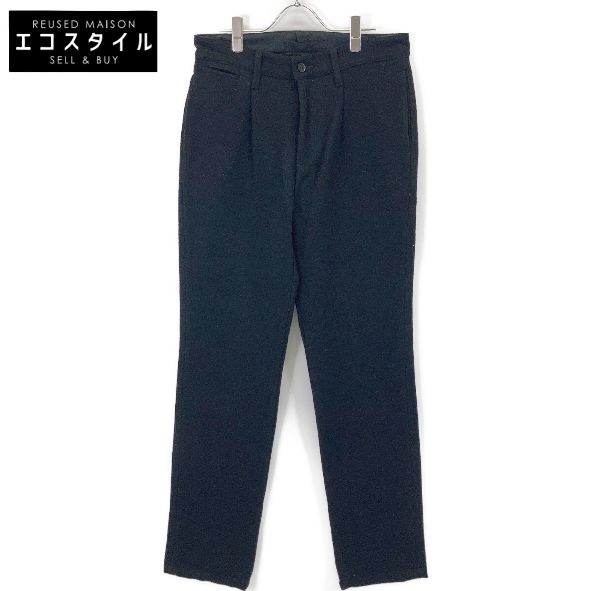 NIGEL CABOURN ナイジェルケーボン 8080050014 ﾌﾞﾗｯｸ ｳｰﾙ100 ﾊﾟﾝﾂ ボトムス 32 ブラック メンズ 【中古】
