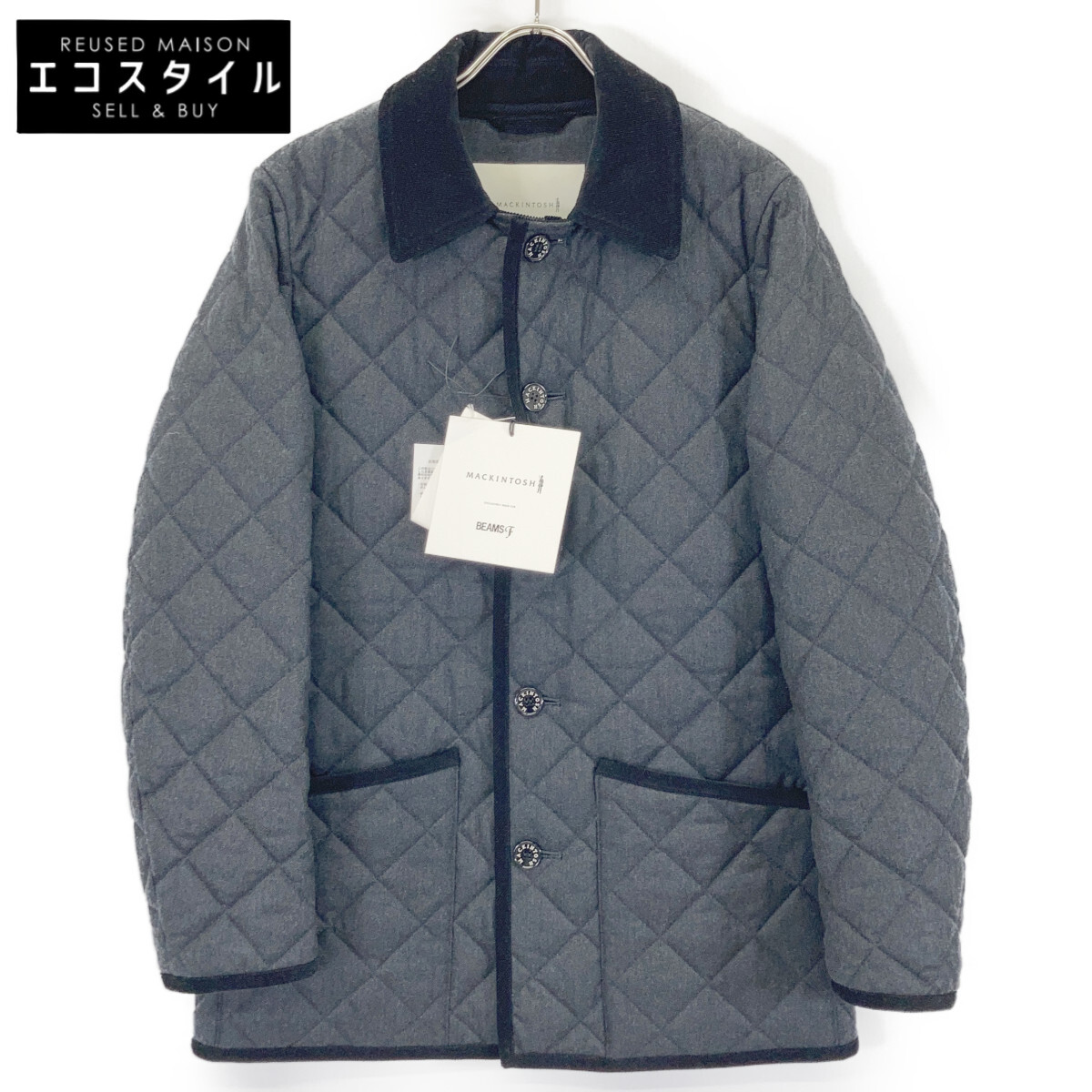 MACKINTOSH マッキントッシュ 【BEAMS F別注】G242QO1006EXQAC ﾌﾞﾗｯｸ WAVERLY ｷﾙﾃｨﾝｸﾞｼﾞｬｹｯﾄ 上衣 34 黒いこと／薄墨色 メンズ 【中古】 コート・ジャケット-メンズファッション