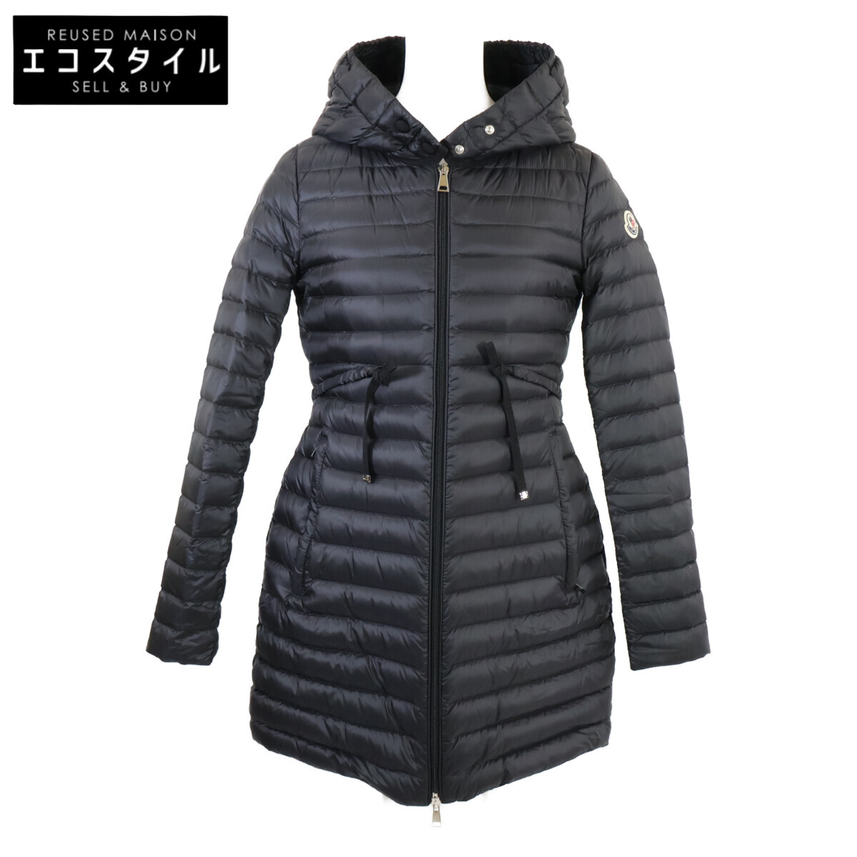 MONCLER モンク軌跡 BARBEL/バル呼びりん ライトダウンコート 厚地の外套   0 黒いこと レディース 【中古】