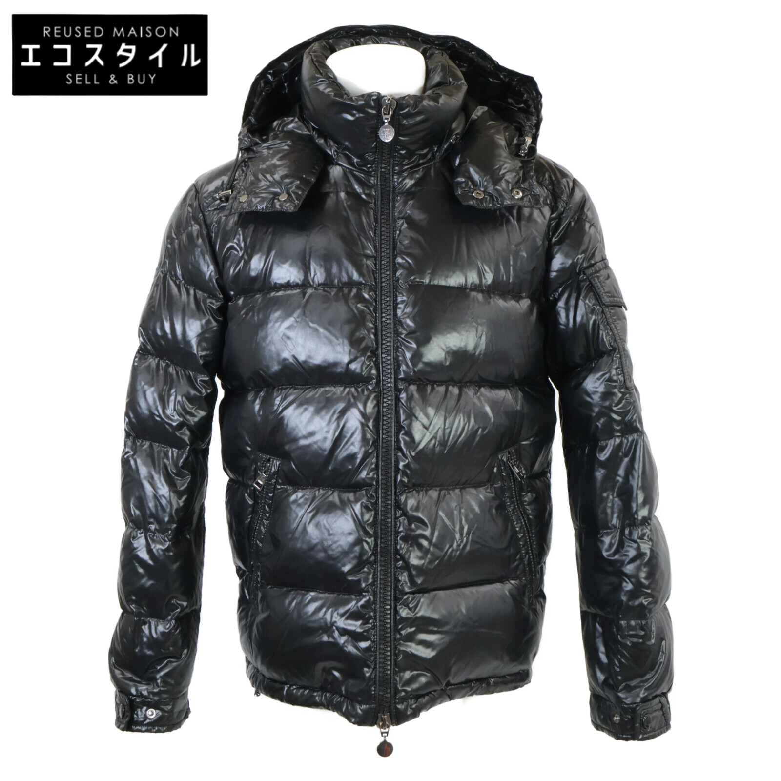 MONCLER モンクレール MAYA マヤ フード付ダウンジャケット 1 ブラック メンズ 【中古】