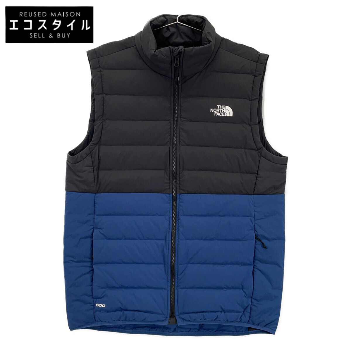 THE NORTH FACE 北の方人間の顔 NF0A7UJR 黒いこと×青碧 BELLEVIEW STRETCH DOWN VEST/ ベルビュー ストレッチダウンベスト より良い   L 黒いこと/青碧 メンズ 【中古】